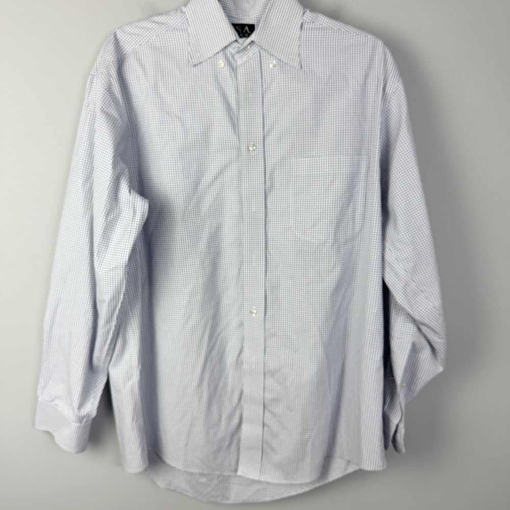 JOS. A BANK | Button Down White & Blue Dress Shirt Men’s Size 14.5/33
